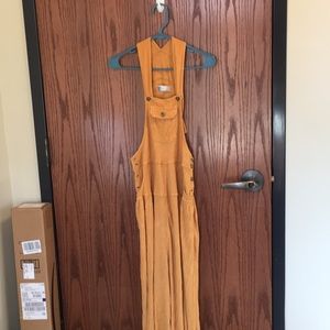 Yellow free people overalls!